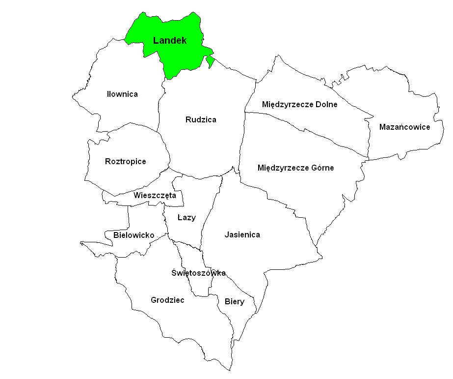 mapa sołectwo Landek